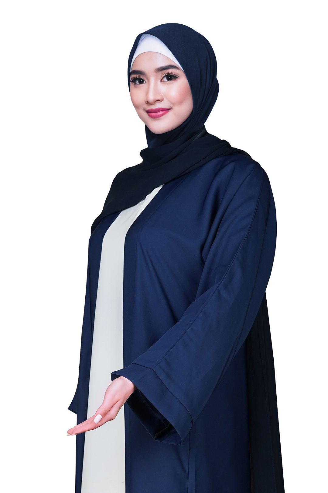 Premium Dainty Embellished White Open Farasha